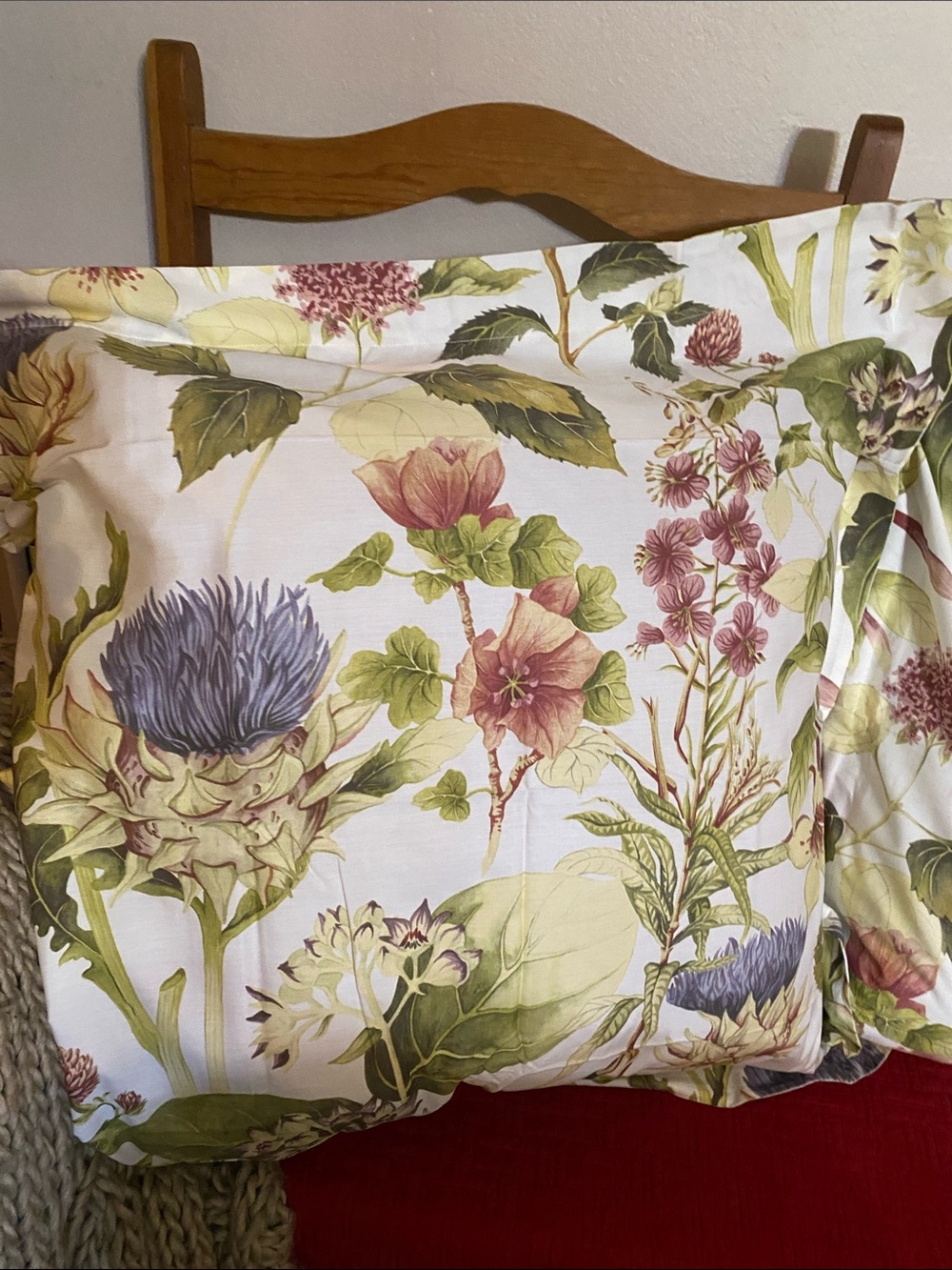 Pottery Barn Thistle Floral Percale, Set of Two Euro Shams NIP